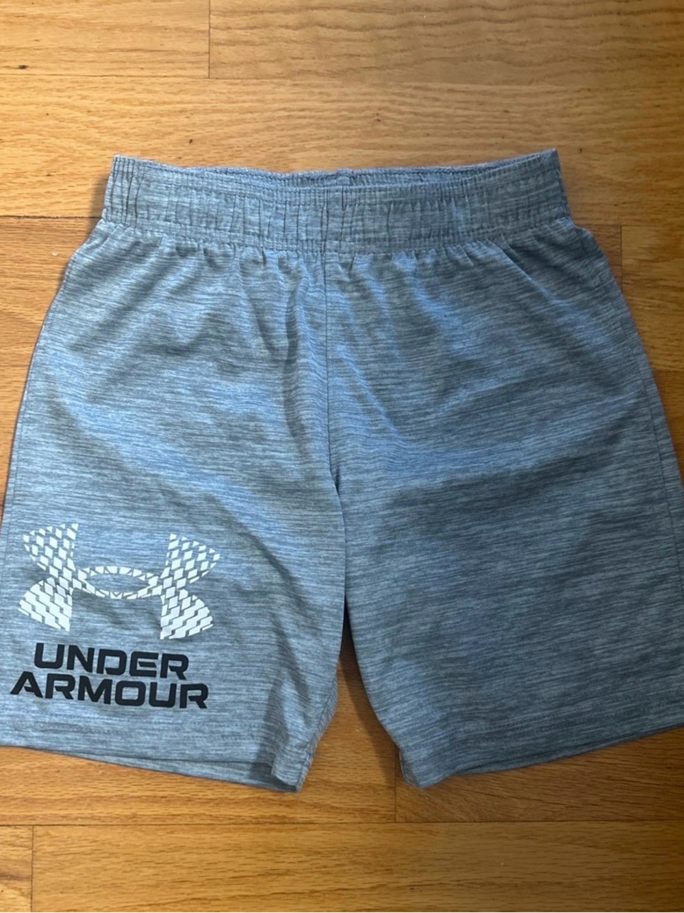 Under Armour Boys Heather Gray Athletic Shorts with Logo